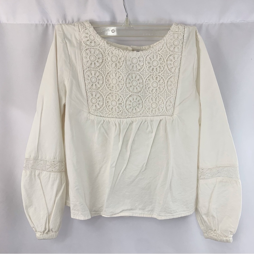 OLD NAVY Crocheted Overlay Baby Doll Style Girls Top L (10-12)